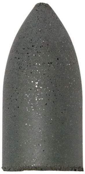 Cratex - 7/8" Max Diam x 1-3/4" Long, Cone, Rubberized Point - Fine Grade, Silicon Carbide, 1/4" Arbor Hole, Unmounted - Americas Industrial Supply