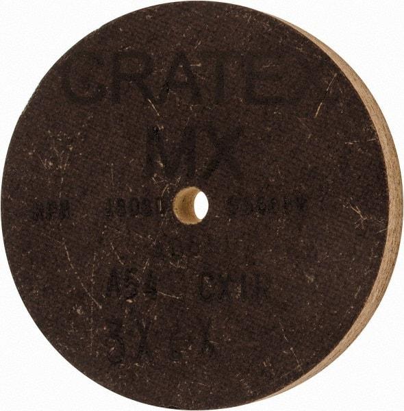 Cratex - 3" Diam x 1/4" Hole x 3/8" Thick, 54 Grit Surface Grinding Wheel - Aluminum Oxide, Type 1, Coarse Grade, 18,080 Max RPM, No Recess - Americas Industrial Supply