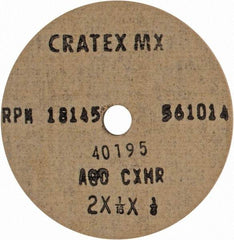 Cratex - 2" Diam x 1/4" Hole x 1/16" Thick, 80 Grit Surface Grinding Wheel - Aluminum Oxide, Type 1, Medium Grade, 18,145 Max RPM, No Recess - Americas Industrial Supply