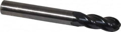 OSG - 8mm Diam, 21mm LOC, 4 Flute Solid Carbide Ball End Mill - TiAlN Finish, Single End, 64mm OAL, 8mm Shank Diam, Spiral Flute - Americas Industrial Supply