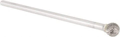 OSG - 1/2" Cut Diam, 1/4" Shank Diam, Ball Head Burr - Carbide, Radius End, 1/2" LOC, 6" OAL - Americas Industrial Supply