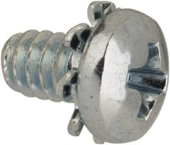 Value Collection - #4-40 UNC, 3/16" Length Under Head Phillips Drive Machine Screw - Pan Head, Grade J82 Steel, Zinc-Plated Finish, External Tooth - Americas Industrial Supply