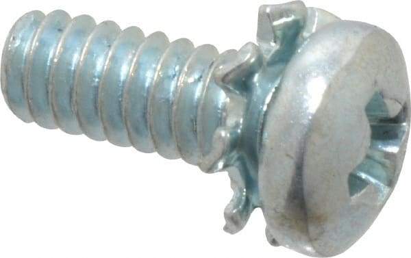 Value Collection - #4-40 UNC, 5/16" Length Under Head Phillips Drive Machine Screw - Pan Head, Grade J82 Steel, Zinc-Plated Finish, External Tooth - Americas Industrial Supply