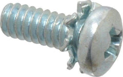 Value Collection - #4-40 UNC, 5/16" Length Under Head Phillips Drive Machine Screw - Pan Head, Grade J82 Steel, Zinc-Plated Finish, External Tooth - Americas Industrial Supply