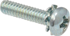 Value Collection - #4-40 UNC, 1/2" Length Under Head Phillips Drive Machine Screw - Pan Head, Grade J82 Steel, Zinc-Plated Finish, External Tooth - Americas Industrial Supply