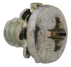 Value Collection - #6-32 UNC, 3/16" Length Under Head Phillips Drive Machine Screw - Pan Head, Grade J82 Steel, Zinc-Plated Finish, External Tooth - Americas Industrial Supply