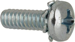 Value Collection - #6-32 UNC, 7/16" Length Under Head Phillips Drive Machine Screw - Pan Head, Grade J82 Steel, Zinc-Plated Finish, External Tooth - Americas Industrial Supply