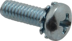Value Collection - #8-32 UNC, 1/2" Length Under Head Phillips Drive Machine Screw - Pan Head, Grade J82 Steel, Zinc-Plated Finish, External Tooth - Americas Industrial Supply