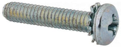 Value Collection - #8-32 UNC, 7/8" Length Under Head Phillips Drive Machine Screw - Pan Head, Grade J82 Steel, Zinc-Plated Finish, External Tooth - Americas Industrial Supply
