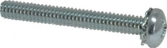 Value Collection - #8-32 UNC, 1-1/4" Length Under Head Phillips Drive Machine Screw - Pan Head, Grade J82 Steel, Zinc-Plated Finish, External Tooth - Americas Industrial Supply