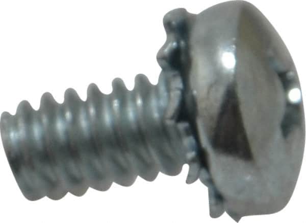Value Collection - #10-24 UNC, 3/8" Length Under Head Phillips Drive Machine Screw - Pan Head, Grade J82 Steel, Zinc-Plated Finish, External Tooth - Americas Industrial Supply