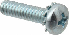 Value Collection - #10-24 UNC, 3/4" Length Under Head Phillips Drive Machine Screw - Pan Head, Grade J82 Steel, Zinc-Plated Finish, External Tooth - Americas Industrial Supply
