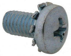 Value Collection - #10-32 UNF, 3/8" Length Under Head Phillips Drive Machine Screw - Pan Head, Grade J82 Steel, Zinc-Plated Finish, External Tooth - Americas Industrial Supply