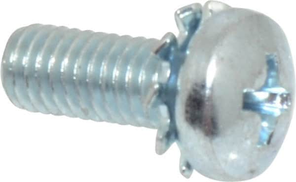 Value Collection - #10-32 UNF, 1/2" Length Under Head Phillips Drive Machine Screw - Pan Head, Grade J82 Steel, Zinc-Plated Finish, External Tooth - Americas Industrial Supply