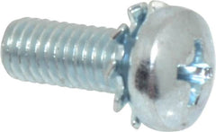 Value Collection - #10-32 UNF, 1/2" Length Under Head Phillips Drive Machine Screw - Pan Head, Grade J82 Steel, Zinc-Plated Finish, External Tooth - Americas Industrial Supply