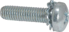 Value Collection - #10-32 UNF, 3/4" Length Under Head Phillips Drive Machine Screw - Pan Head, Grade J82 Steel, Zinc-Plated Finish, External Tooth - Americas Industrial Supply