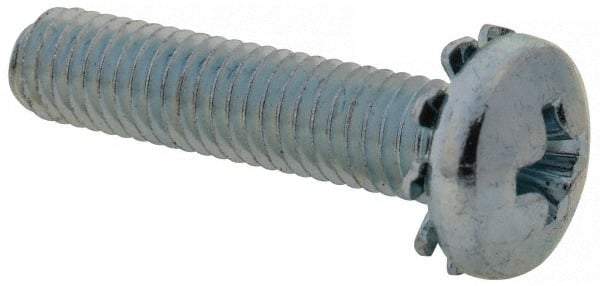 Value Collection - #10-32 UNF, 7/8" Length Under Head Phillips Drive Machine Screw - Pan Head, Grade 2 Steel, Zinc-Plated Finish, Without Washer - Americas Industrial Supply