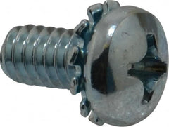 Value Collection - 1/4-20 UNC, 1/2" Length Under Head Phillips Drive Machine Screw - Pan Head, Grade J82 Steel, Zinc-Plated Finish, External Tooth - Americas Industrial Supply