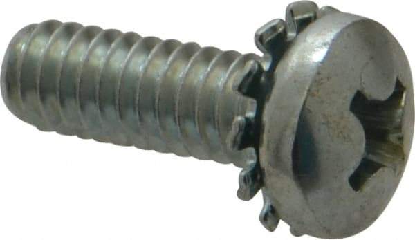 Value Collection - 1/4-20 UNC, 3/4" Length Under Head Phillips Drive Machine Screw - Pan Head, Grade J82 Steel, Zinc-Plated Finish, External Tooth - Americas Industrial Supply