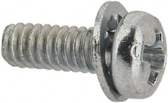 Value Collection - #2-56 UNC, 1/4" Length Under Head Phillips Drive Machine Screw - Pan Head, Grade J82 Steel, Zinc-Plated Finish, Internal Tooth - Americas Industrial Supply