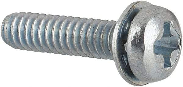 Value Collection - #2-56 UNC, 3/8" Length Under Head Phillips Drive Machine Screw - Pan Head, Grade J82 Steel, Zinc-Plated Finish, Internal Tooth - Americas Industrial Supply