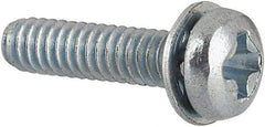 Value Collection - #2-56 UNC, 3/8" Length Under Head Phillips Drive Machine Screw - Pan Head, Grade J82 Steel, Zinc-Plated Finish, Internal Tooth - Americas Industrial Supply