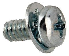 Value Collection - #4-40 UNC, 1/4" Length Under Head Phillips Drive Machine Screw - Pan Head, Grade J82 Steel, Zinc-Plated Finish, Internal Tooth - Americas Industrial Supply
