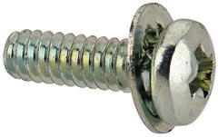 Value Collection - #4-40 UNC, 3/8" Length Under Head Phillips Drive Machine Screw - Pan Head, Grade J82 Steel, Zinc-Plated Finish, Internal Tooth - Americas Industrial Supply