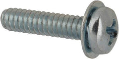 Value Collection - #4-40 UNC, 1/2" Length Under Head Phillips Drive Machine Screw - Pan Head, Grade J82 Steel, Zinc-Plated Finish, Internal Tooth - Americas Industrial Supply