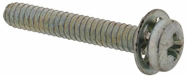 Value Collection - #4-40 UNC, 3/4" Length Under Head Phillips Drive Machine Screw - Pan Head, Grade J82 Steel, Zinc-Plated Finish, Internal Tooth - Americas Industrial Supply