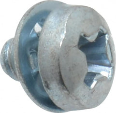 Value Collection - #6-32 UNC, 3/16" Length Under Head Phillips Drive Machine Screw - Pan Head, Grade J82 Steel, Zinc-Plated Finish, Internal Tooth - Americas Industrial Supply