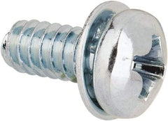 Value Collection - #6-32 UNC, 5/16" Length Under Head Phillips Drive Machine Screw - Pan Head, Grade J82 Steel, Zinc-Plated Finish, Internal Tooth - Americas Industrial Supply