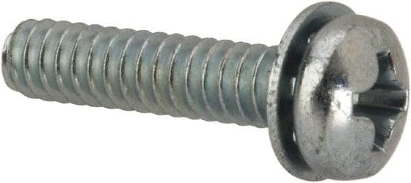 Value Collection - #6-32 UNC, 5/8" Length Under Head Phillips Drive Machine Screw - Pan Head, Grade J82 Steel, Zinc-Plated Finish, Internal Tooth - Americas Industrial Supply