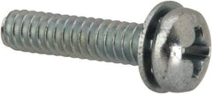 Value Collection - #6-32 UNC, 5/8" Length Under Head Phillips Drive Machine Screw - Pan Head, Grade J82 Steel, Zinc-Plated Finish, Internal Tooth - Americas Industrial Supply