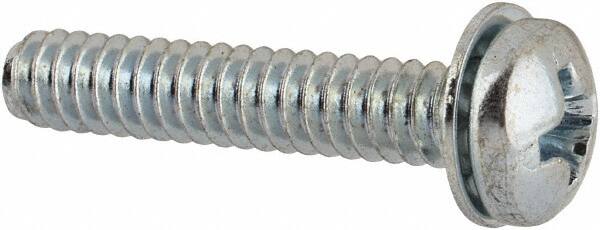 Value Collection - #6-32 UNC, 3/4" Length Under Head Phillips Drive Machine Screw - Pan Head, Grade J82 Steel, Zinc-Plated Finish, Internal Tooth - Americas Industrial Supply