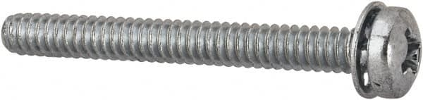 Value Collection - #6-32 UNC, 1-1/4" Length Under Head Phillips Drive Machine Screw - Pan Head, Grade J82 Steel, Zinc-Plated Finish, Internal Tooth - Americas Industrial Supply