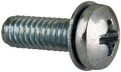 Value Collection - #8-32 UNC, 1/2" Length Under Head Phillips Drive Machine Screw - Pan Head, Grade J82 Steel, Zinc-Plated Finish, Internal Tooth - Americas Industrial Supply