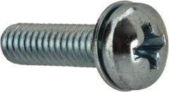Value Collection - #8-32 UNC, 5/8" Length Under Head Phillips Drive Machine Screw - Pan Head, Grade J82 Steel, Zinc-Plated Finish, Internal Tooth - Americas Industrial Supply