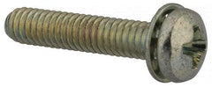 Value Collection - #8-32 UNC, 7/8" Length Under Head Phillips Drive Machine Screw - Pan Head, Grade J82 Steel, Zinc-Plated Finish, Internal Tooth - Americas Industrial Supply