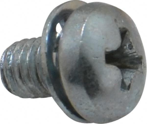Value Collection - #10-32 UNF, 5/16" Length Under Head Phillips Drive Machine Screw - Pan Head, Grade J82 Steel, Zinc-Plated Finish, Internal Tooth - Americas Industrial Supply