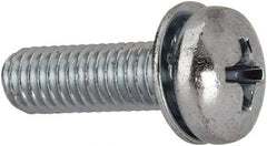 Value Collection - #10-32 UNF, 5/8" Length Under Head Phillips Drive Machine Screw - Pan Head, Grade J82 Steel, Zinc-Plated Finish, Internal Tooth - Americas Industrial Supply