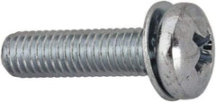 Value Collection - #10-32 UNF, 3/4" Length Under Head Phillips Drive Machine Screw - Pan Head, Grade J82 Steel, Zinc-Plated Finish, Internal Tooth - Americas Industrial Supply