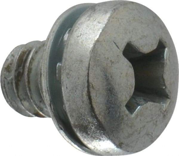 Value Collection - 1/4-20 UNC, 3/8" Length Under Head Phillips Drive Machine Screw - Pan Head, Grade J82 Steel, Zinc-Plated Finish, Internal Tooth - Americas Industrial Supply