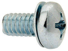 Value Collection - 1/4-20 UNC, 1/2" Length Under Head Phillips Drive Machine Screw - Pan Head, Grade J82 Steel, Zinc-Plated Finish, Internal Tooth - Americas Industrial Supply