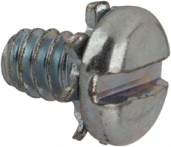 Value Collection - #4-40 UNC, 3/16" Length Under Head Slotted Drive Machine Screw - Pan Head, Grade J82 Steel, Zinc-Plated Finish, External Tooth - Americas Industrial Supply