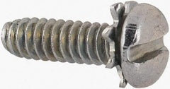 Value Collection - #4-40 UNC, 3/8" Length Under Head Slotted Drive Machine Screw - Pan Head, Grade J82 Steel, Zinc-Plated Finish, External Tooth - Americas Industrial Supply
