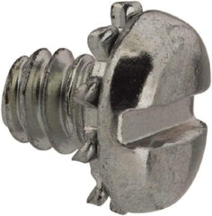 Value Collection - #6-32 UNC, 3/16" Length Under Head Slotted Drive Machine Screw - Pan Head, Grade J82 Steel, Zinc-Plated Finish, External Tooth - Americas Industrial Supply