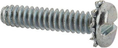 Value Collection - #6-32 UNC, 5/8" Length Under Head Slotted Drive Machine Screw - Pan Head, Grade J82 Steel, Zinc-Plated Finish, External Tooth - Americas Industrial Supply