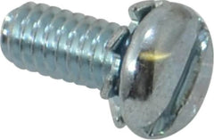 Value Collection - #8-32 UNC, 3/8" Length Under Head Slotted Drive Machine Screw - Pan Head, Grade J82 Steel, Zinc-Plated Finish, External Tooth - Americas Industrial Supply