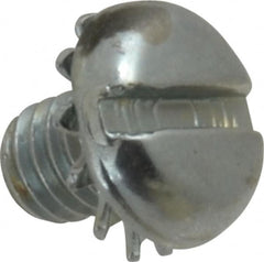 Value Collection - #10-32 UNF, 1/4" Length Under Head Slotted Drive Machine Screw - Pan Head, Grade J82 Steel, Zinc-Plated Finish, External Tooth - Americas Industrial Supply